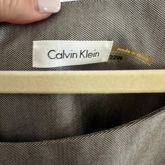 Calvin Klein Women's Plus 22W Silver Cinched Waist Dress - Picture 5 of 7